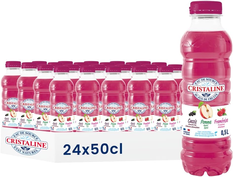 Cristaline Pomme Cassis Framboise – Pack de 24 × 50 cl