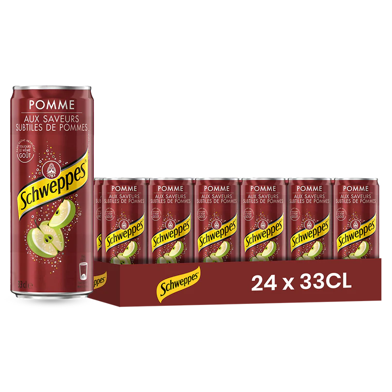 Schweppes Pomme 33cl – Pack de 24