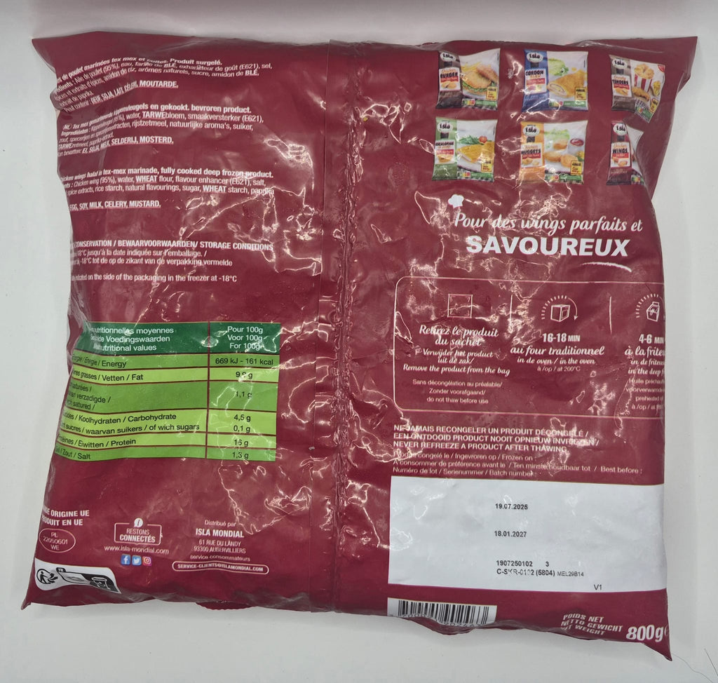 Chicken Wings Tex Mex 800g – Isla Mondial