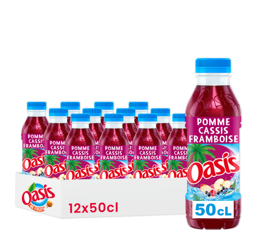 Oasis Pomme Cassis Framboise – 50 cl × 12