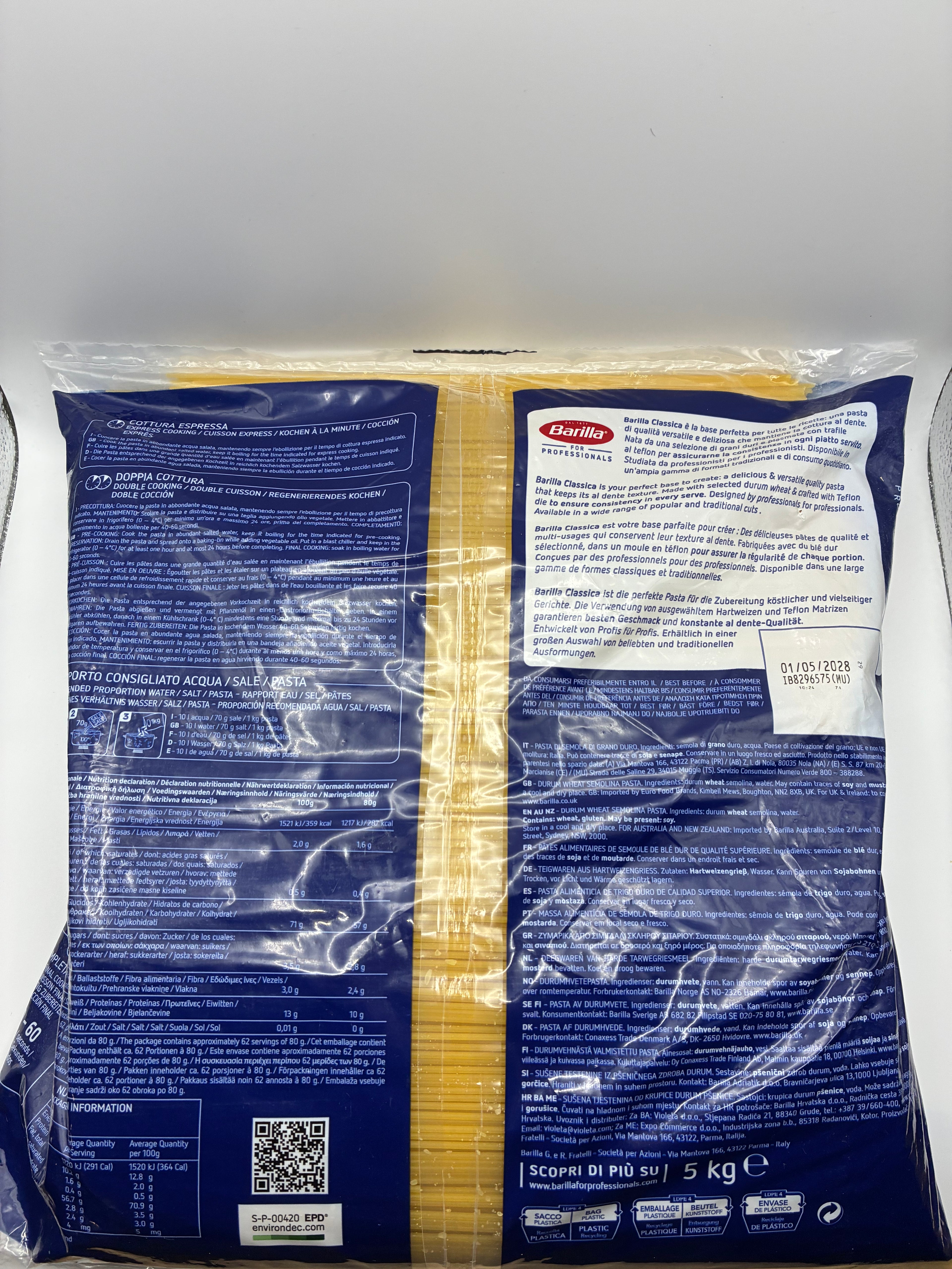 Spaghettis n°5 5kg – Barilla pâtes