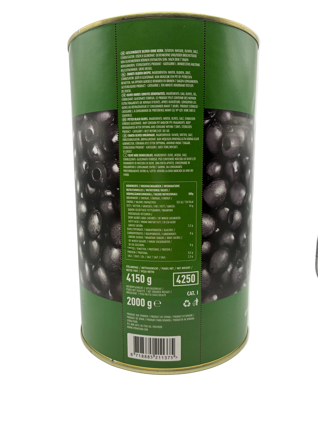 Olives Noires Dénoyautées 4,25 kg – Adiya
