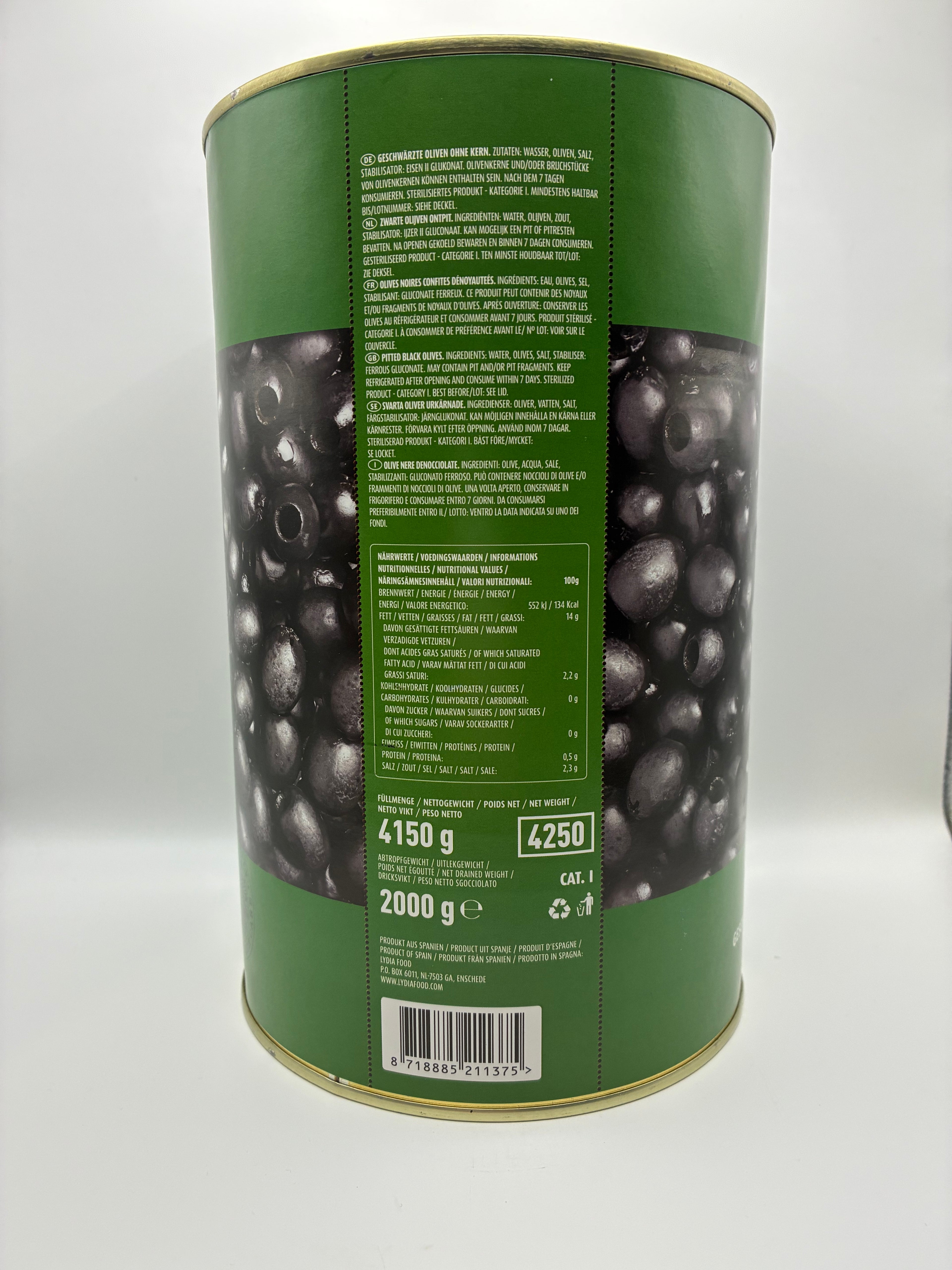 Olives Noires Dénoyautées 4,25 kg – Adiya