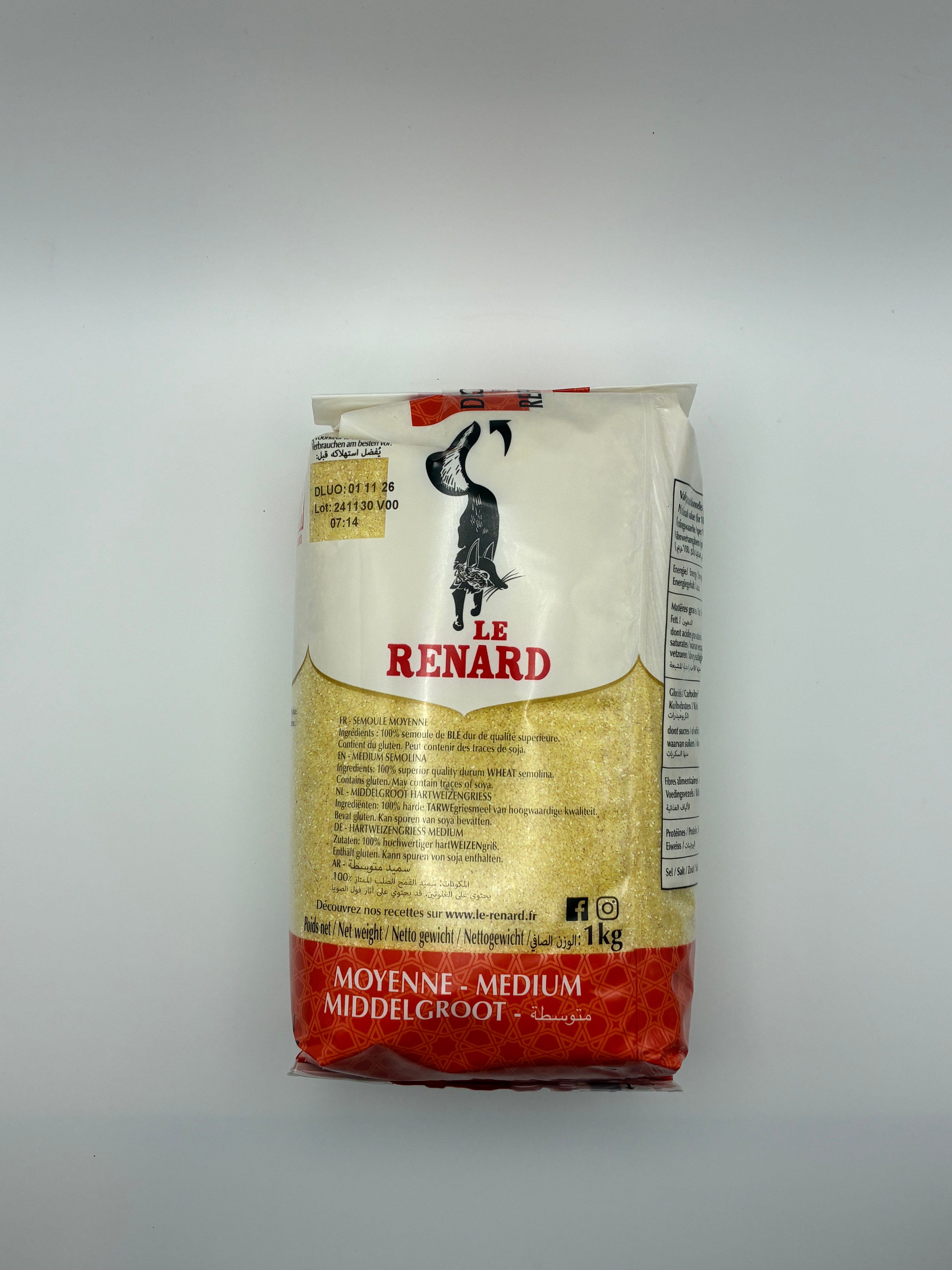 Semoule Moyenne 1kg – Le Renard