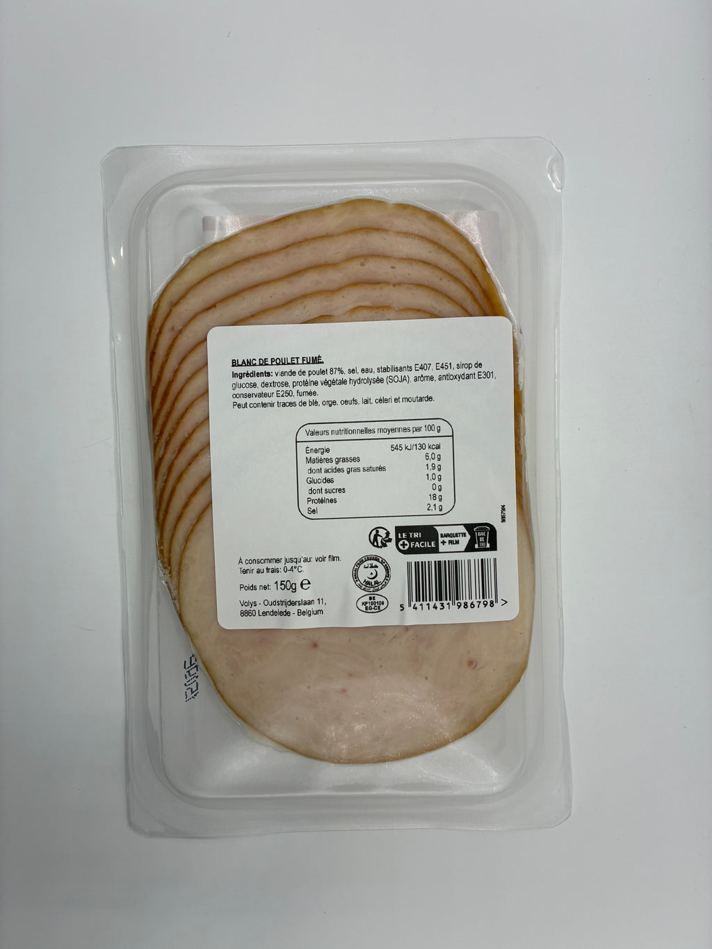 Blanc de Poulet Fumé Halal 150g – Volibon