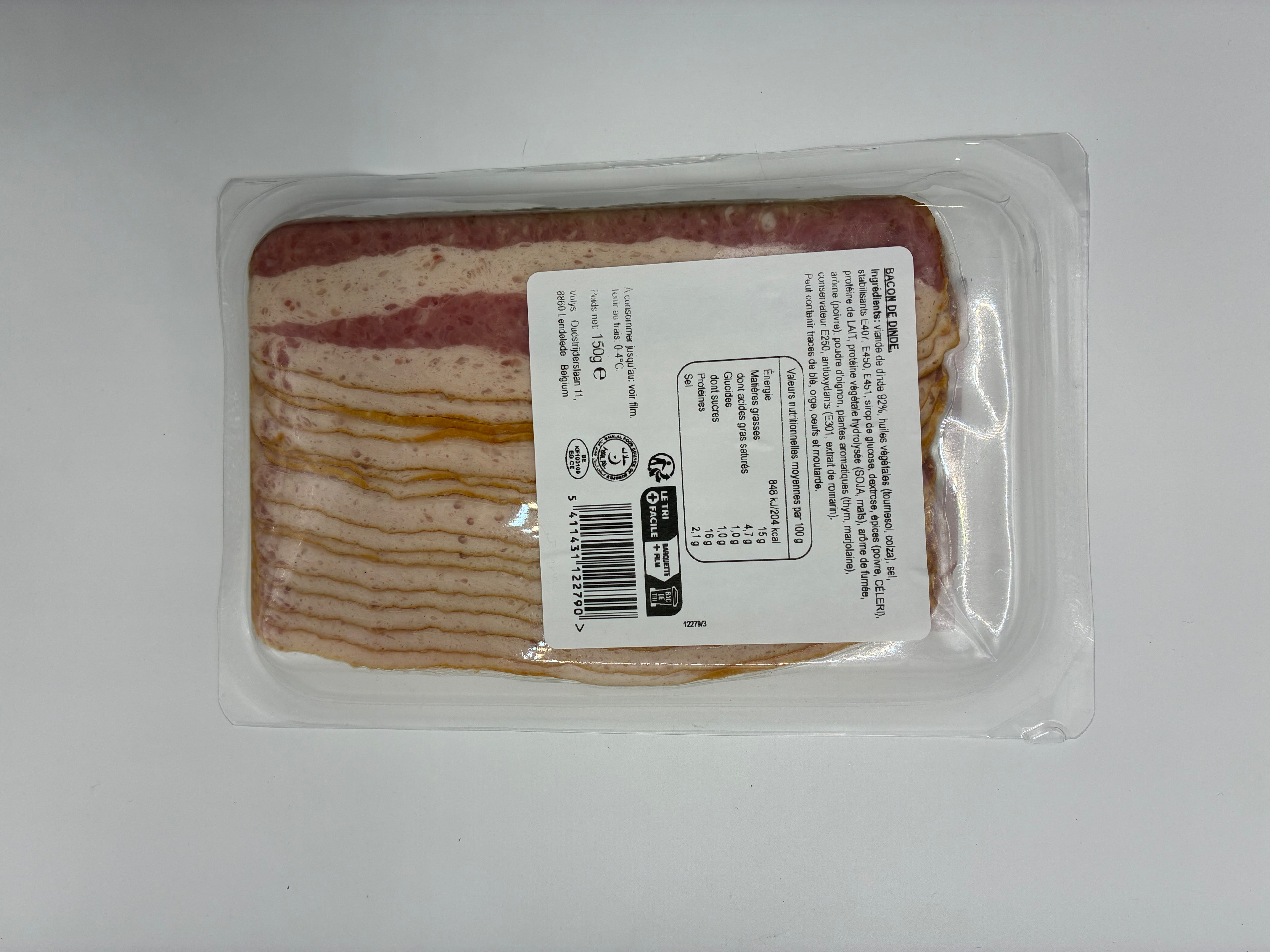 Bacon de Dinde Halal 150g – Volibon