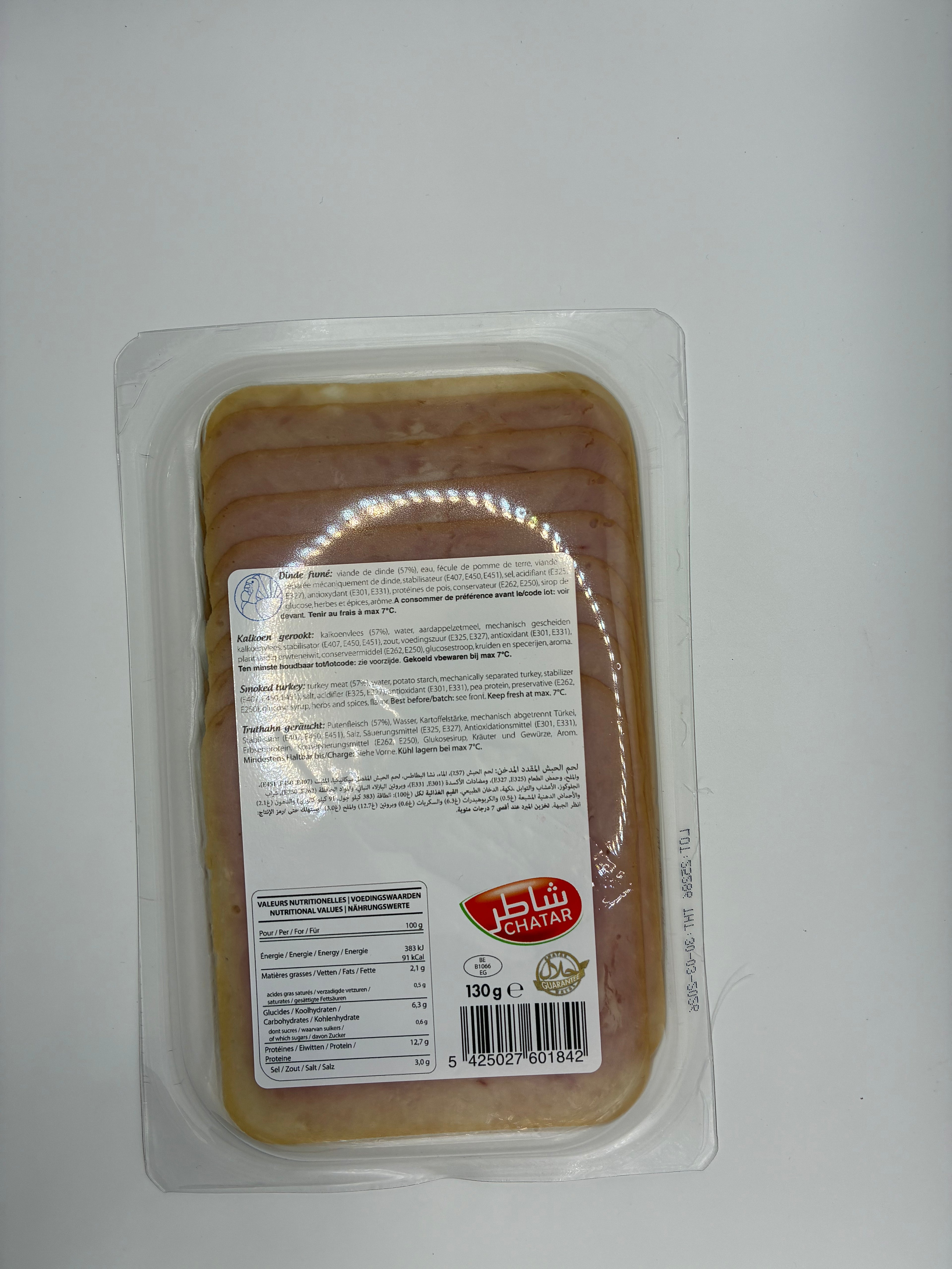 Dinde Fumée Halal 130g – Chatar
