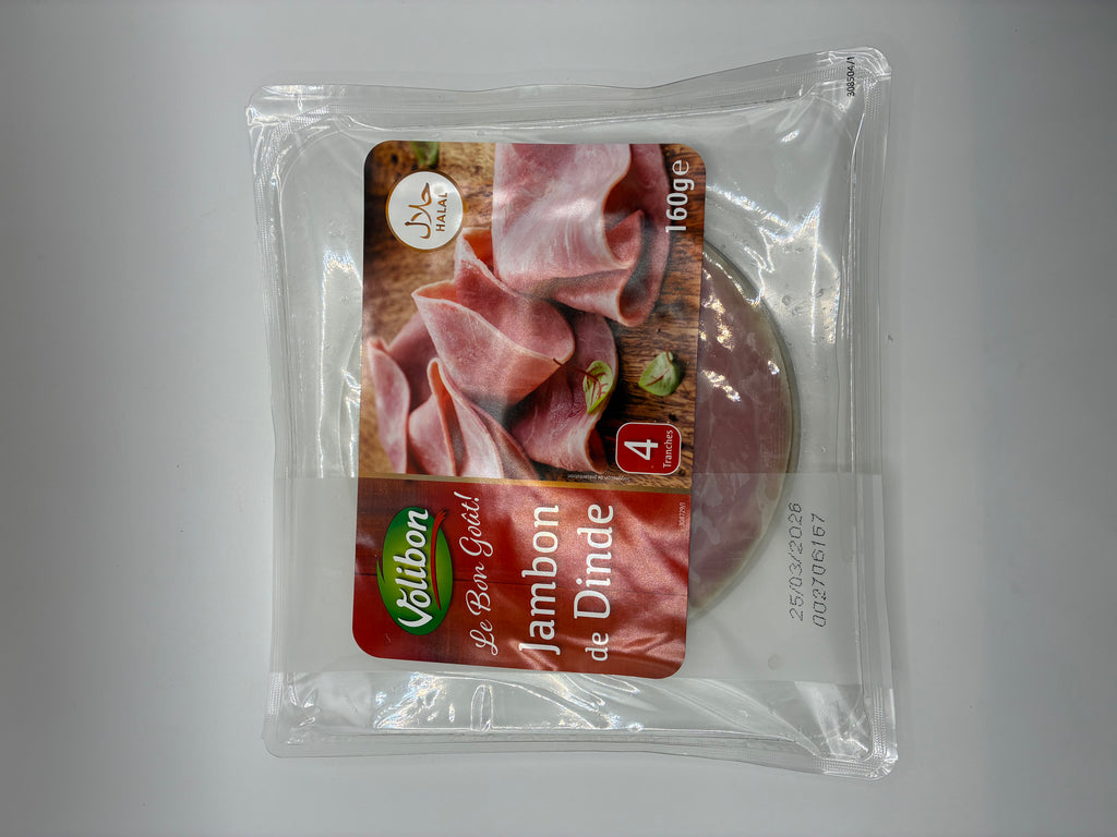 Jambon de Dinde Halal 4 Tranches 160g – Volibon