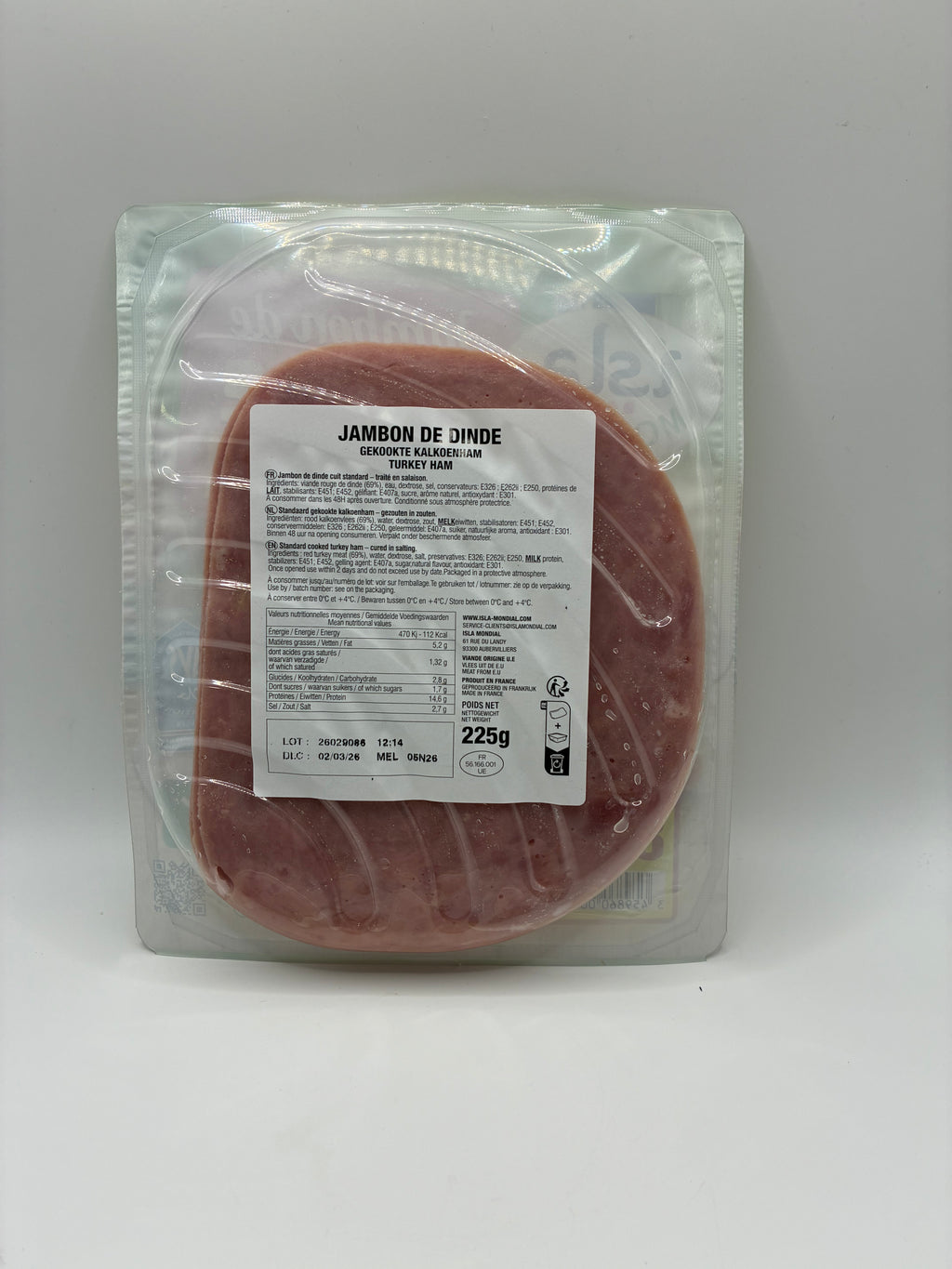 Jambon de Dinde nature AVS 120g – Isla Mondial