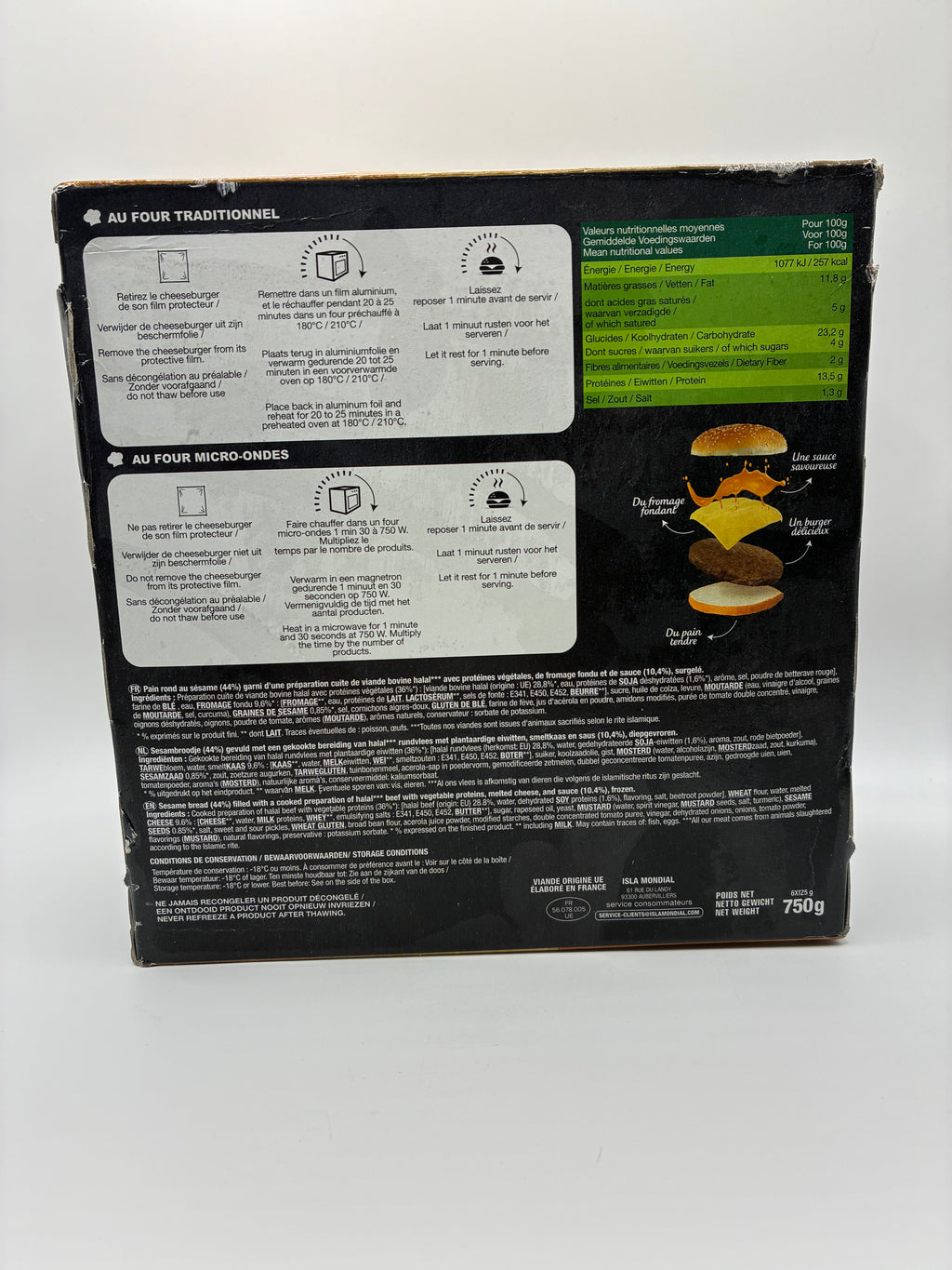 Original Cheeseburger 6 x 125g – Isla Mondial Halal AVS