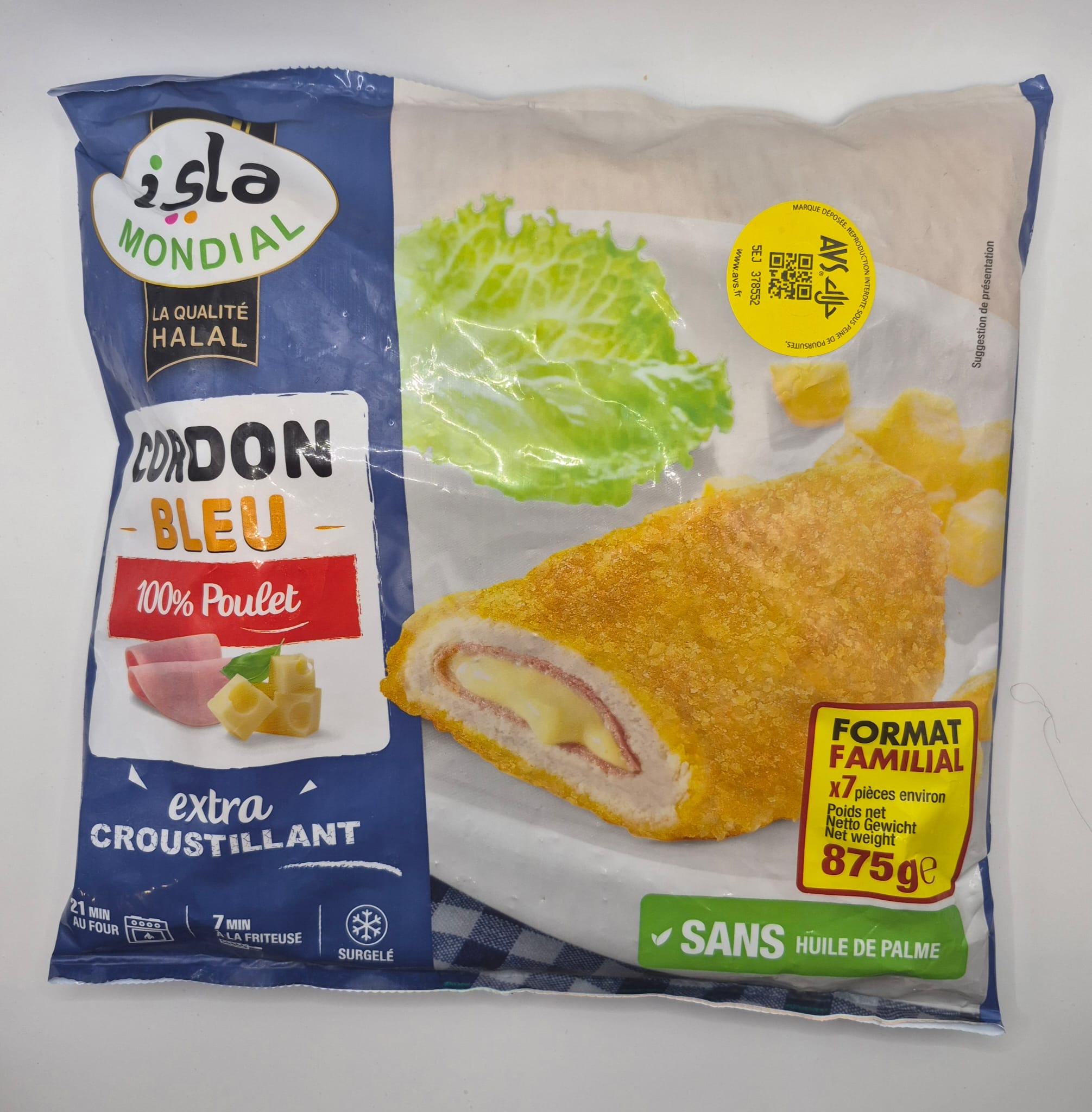 Cordon Bleu 100% Poulet 875g – Isla Mondial Halal AVS