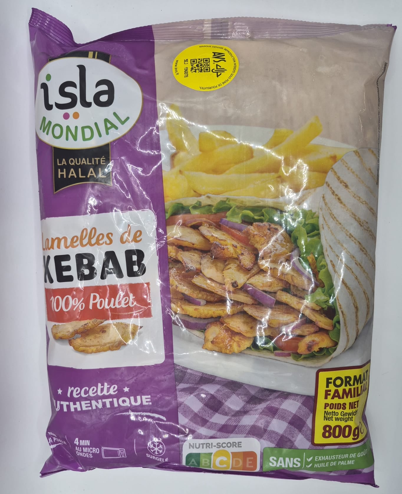 Lamelles Kebab 800g – Isla Mondial Halal AVS