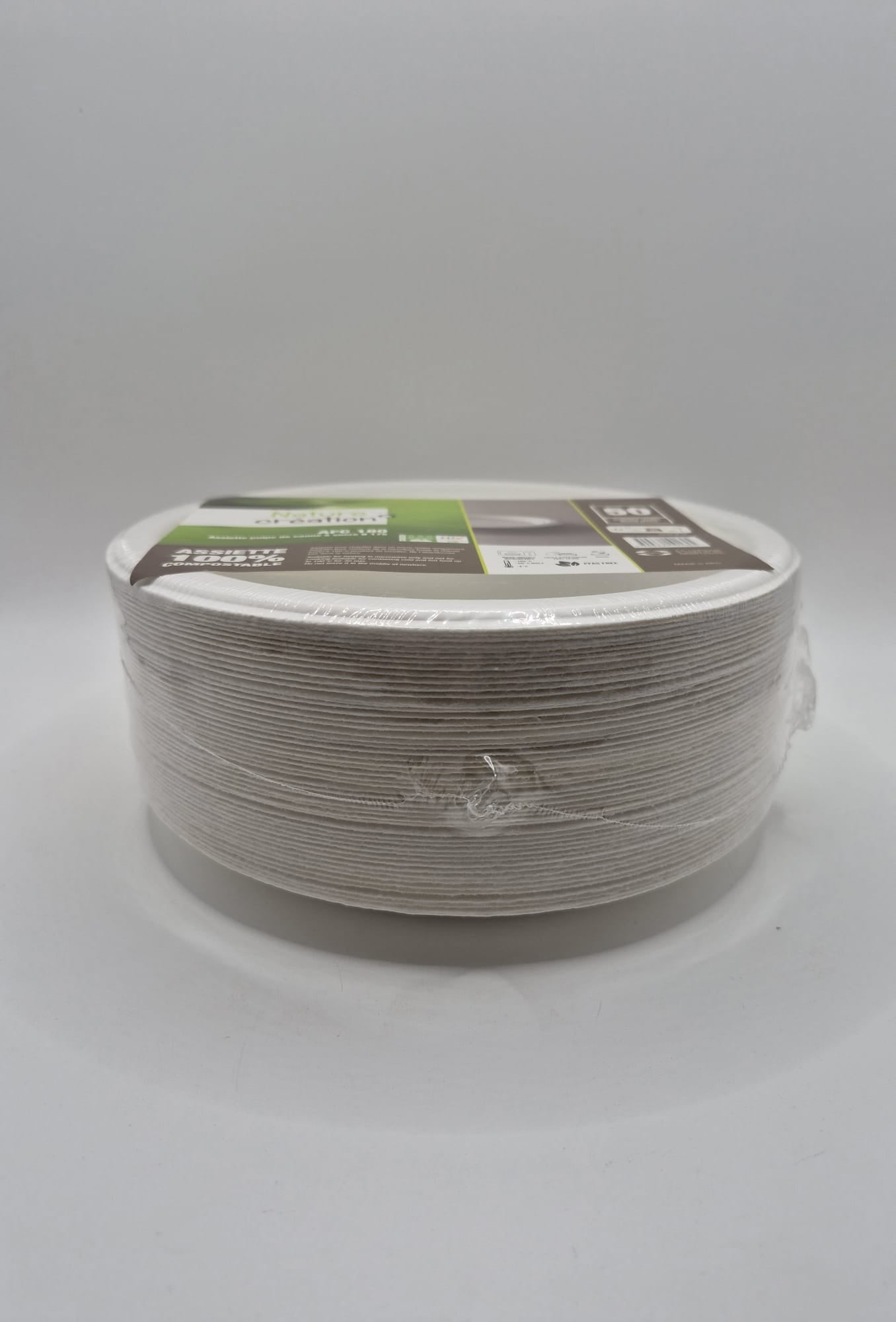 Assiettes en fibre de canne 18 cm (x50)