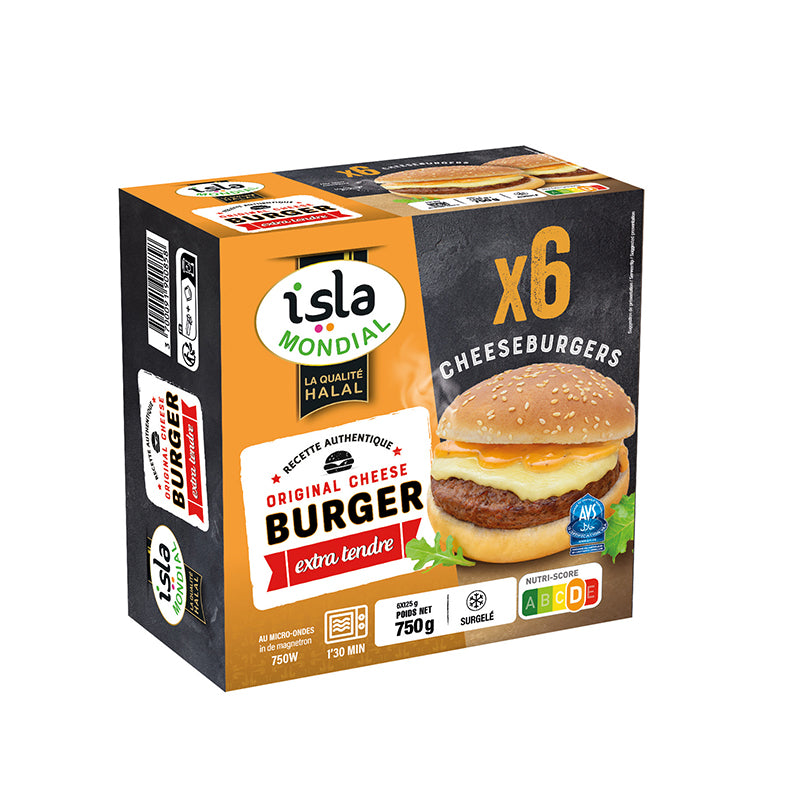 Original Cheeseburger 6 x 125g – Isla Mondial Halal AVS