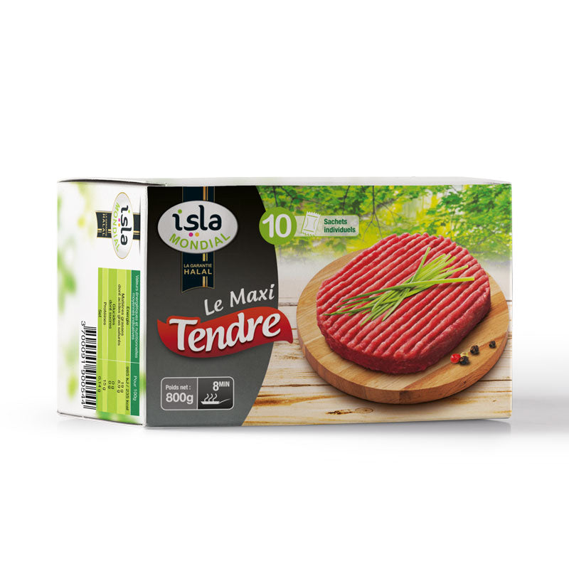 Steak Burger Maxi Tendre 10 x 80g – Isla Mondial Halal AVS